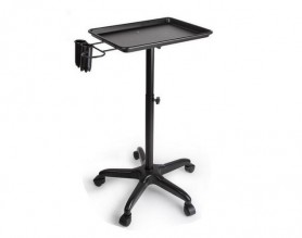 Adjustable Hair Color Mobile Salon Service Tray Barber Trolley with Appliance Holders