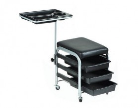 Metal manicure station pedicure stool nail trolley salon chair beauty rolling storage tray cart