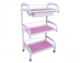 White Beauty 3-Shelf Trolley Salon Rolling Storage Cart Tray Spa Manicure Workstations