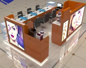 Manufacture design mall nail art bar kiosk for manicure station display