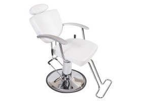 United Kingdom White Leather Unique Reclining Barber Shop Hydraulic Chair