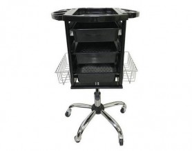 Wholesale Height Adjustable Rolling Storage Tray Cart Hair Salon furniture Trolley Styling Station