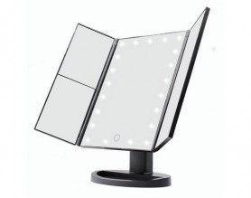 Touch Screen LED Trifold Light Up Makeup Vanity Mirror With Lights