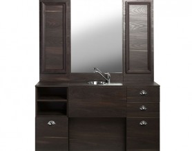 Econo styling station salon counter with storage cabinet