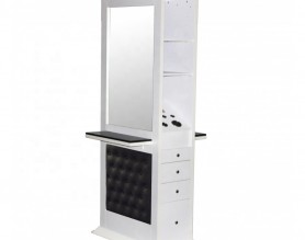 Barber shop beauty hair make up mirror styling station cabinet with bowl