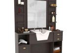 Wood Salon Storage Cabinet Styling Workstation Hairdressing Tower Shelf