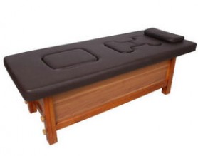 Wood steam treatment massage bed facial table