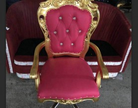 Wood Nail Salon Couch Sofa Waiting Reception Spa Client Throne Royal King Chair