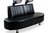 Comfortable beauty barber styling sofa double seats hair dryer chair with steamer
