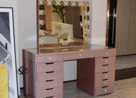 Bedroom Vanity Bath Makeup Mirror TV Light Bulbs Glass Cosmetic Beauty Styling Station Dressing Table Set