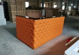 Spa nail pedicure bar club L-Shaped checkout cashier counter leather beauty table front salon reception desk