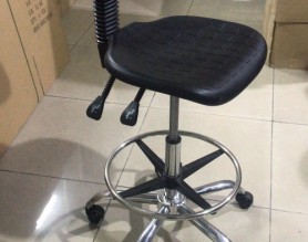 Adjustable Metal Anti-static Workshop Task Chair ESD PU Foam Laboratory Seating Industrial Stool Foot ring Wheels
