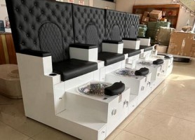 Luxury high back salon pedicure foot massage bowl chair nail bar tub bowl manicure sofa spa station  jacuzzi Foot Bath Basin