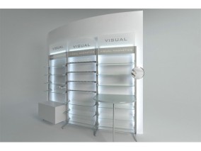 Factory Shop Decoration Wall Mounted Eyewear Display Wood Showcase Modern Glass Optical Display Cabinets