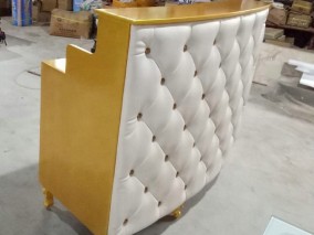 Beauty table logo front salon reception desk spa nail pedicure bar club leather checkout cashier counter