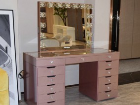 Bedroom Vanity Bath Makeup Mirror TV Light Bulbs Glass Cosmetic Beauty Styling Station Dressing Table Set