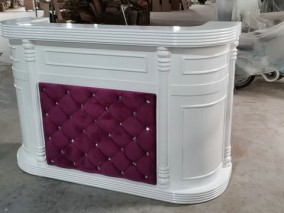 Marble stone beauty table front salon reception desk spa nail pedicure bar club leather checkout cashier counter