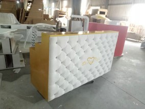 Luxury spa nail pedicure bar club diamond checkout cashier counter beauty table front salon reception desk