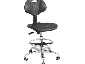 ESD Industrial Workshop PU Chair Stainless Steel Anti-Static Swivel Office Staff Seating Laboratory Wheels Stool