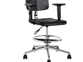 Metal adjustable antis-static PU foam industrial workshop armrest chair ESD laboratory stool footrest wheels