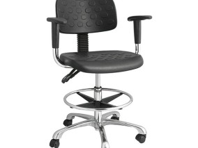 Stainless steel ESD Laboratory Stool PU Office Chairs Industrial Adjustable Workshop Anti-Static Safety Seating