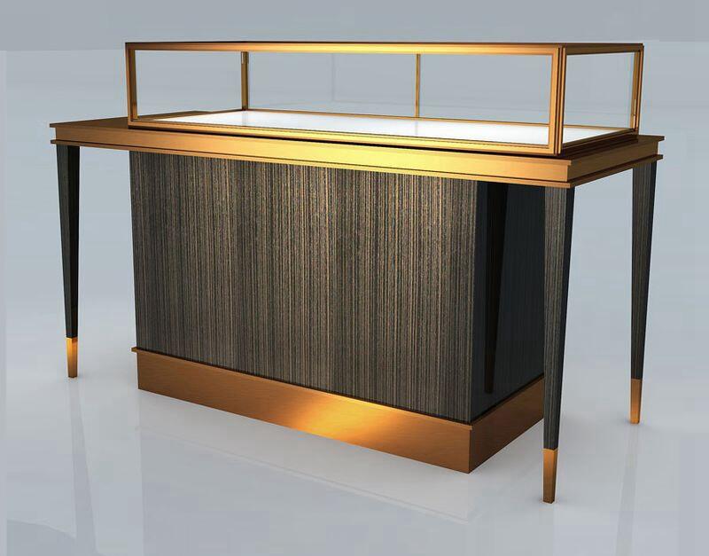 Luxury Glass Jewelry Display Cabinet Showcase For Jewellery Shop