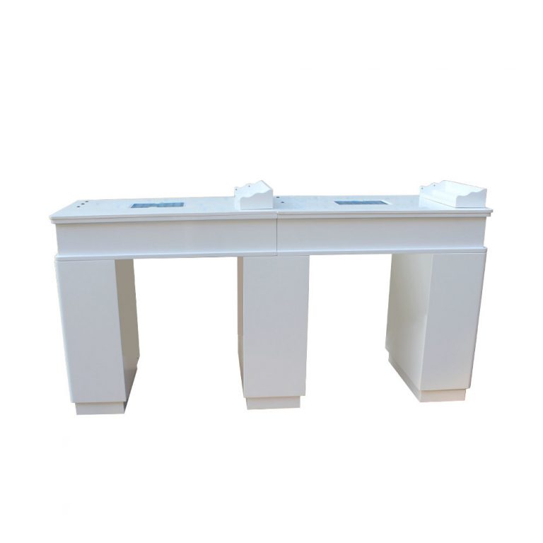 Modern long double nail salon station reception desk manicure bar table