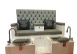 China Double spa pedicure foot massage bowl chair nail bar furniture sofa tub station manicure benches